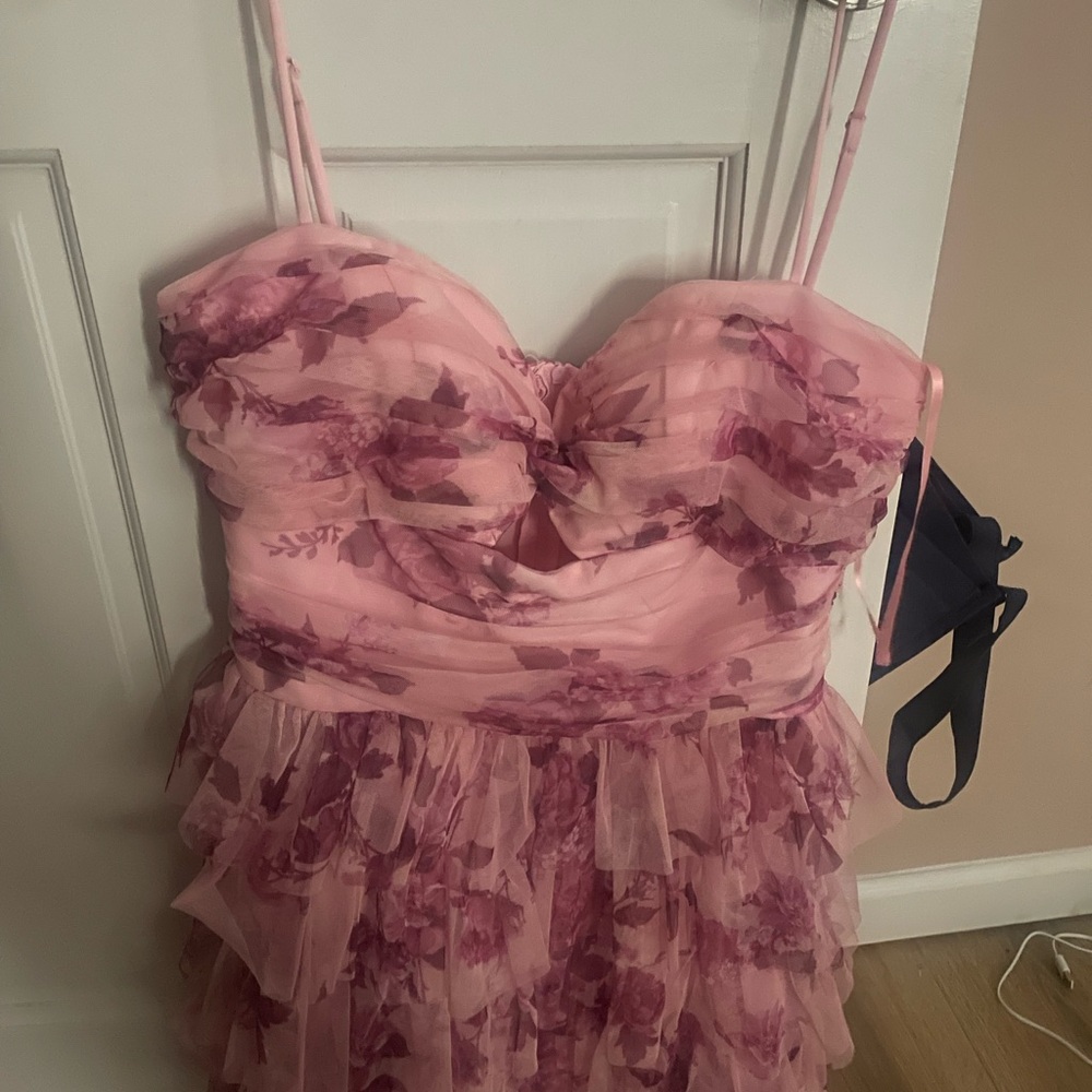 B Darlin Pink Spaghetti Strap Dress(BARELY WORN) SIZE 13/14